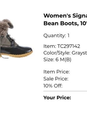 L.L. Bean Graystone Faux-Fur Trim Duck Boots with Black Lower